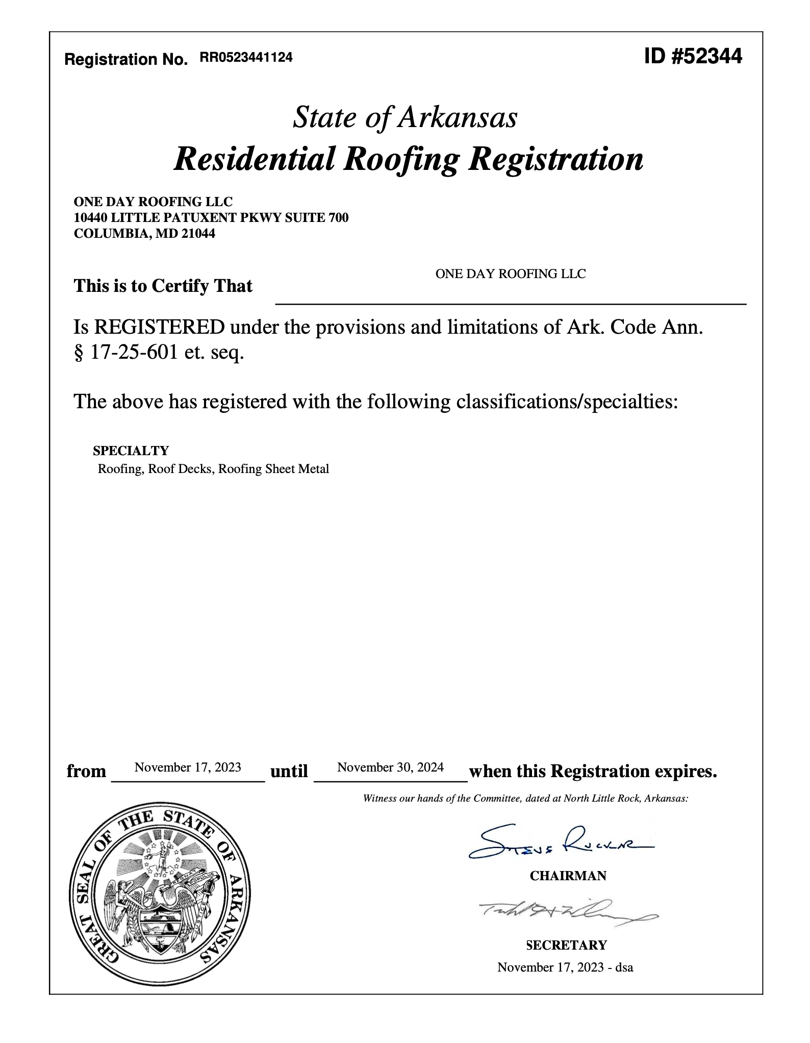 Arkansas's 1 Roofing company — One Day Roofing